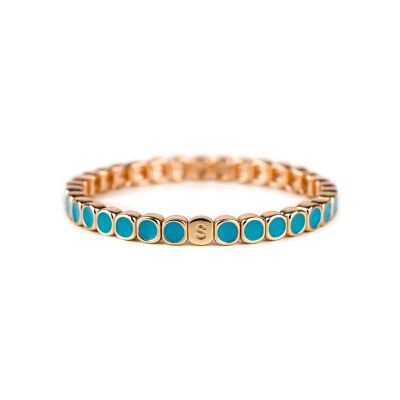 Bracelet Simone à Bordeaux Colormind Mini Turquoise en métal doré émaillé