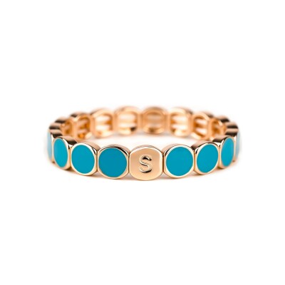 Bracelet Simone à Bordeaux Colormind Turquoise en métal doré émaillé