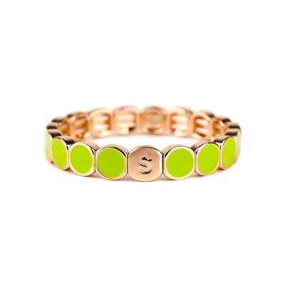 Bracelet Simone à Bordeaux Colormind Vert fluo en métal doré émaillé