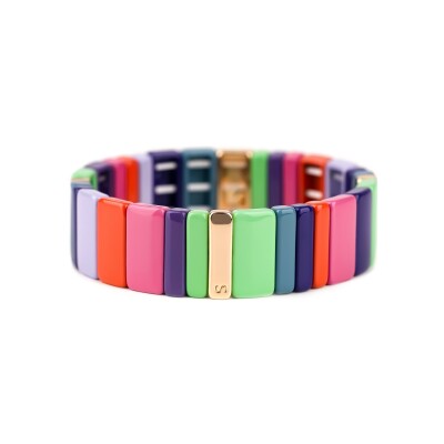 Bracelet Simone à Bordeaux Hubba Maxi Célébration en métal doré émaillé