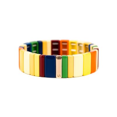 Bracelet Simone à Bordeaux Hubba Maxi Gisèle en métal doré émaillé