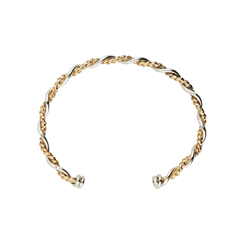 Bracelet Atelier Paulin Préquelle Bramble Bichrome en fil gold filled 14 carats jaune et argent