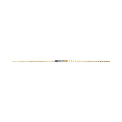 Bracelet Une A Une Crystal en laiton doré et zircons