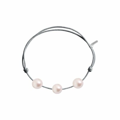 Bracelet sur cordon Claverin Three Pearls