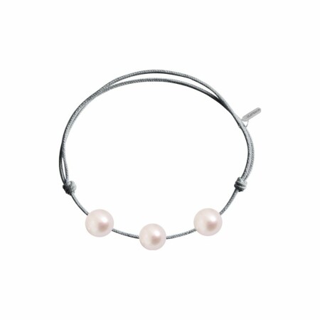 Bracelet sur cordon Claverin Three Pearls