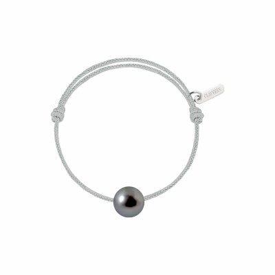 Bracelet sur cordon Claverin Unisex Baby Cords en or blanc et perle de Tahiti