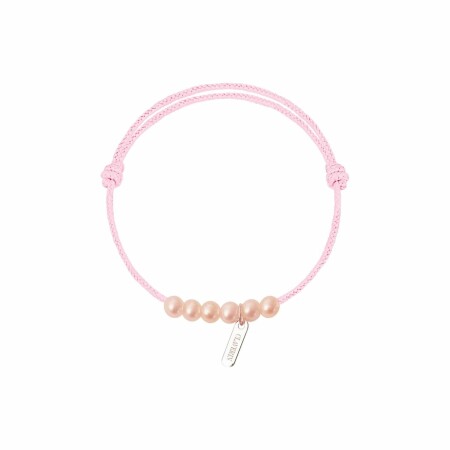 Bracelet sur cordon Claverin Baby Girls Cords en or blanc et perle de Tahiti