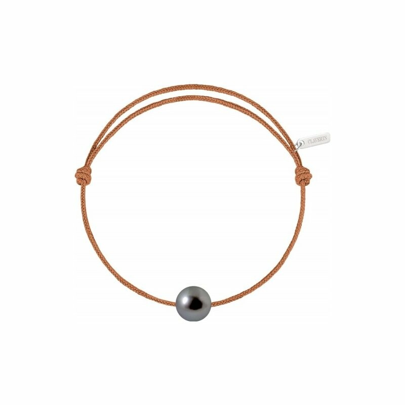 Bracelet sur cordon Claverin Unisex Cords en or blanc et perle de Tahiti
