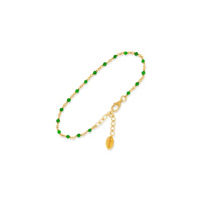 Bracelet Orus Bijoux en argent doré et onyx vert