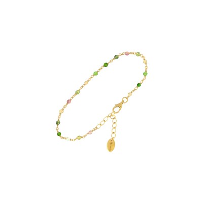 Bracelet Orus Bijoux en argent doré et tourmaline
