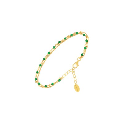 Bracelet Orus Bijoux en argent doré et onyx vert