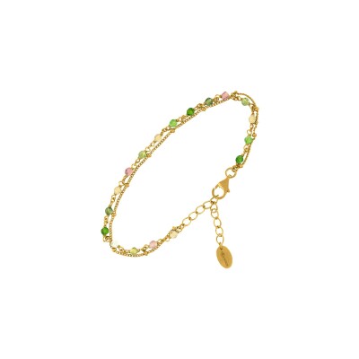 Bracelet Orus Bijoux en argent doré et tourmaline