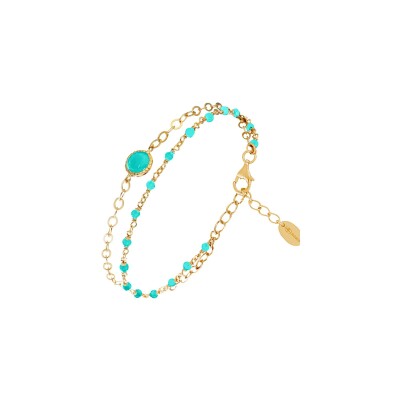 Bracelet Orus Bijoux en argent doré et amazonite