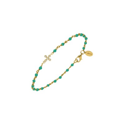 Bracelet Orus Bijoux en argent doré et onyx vert