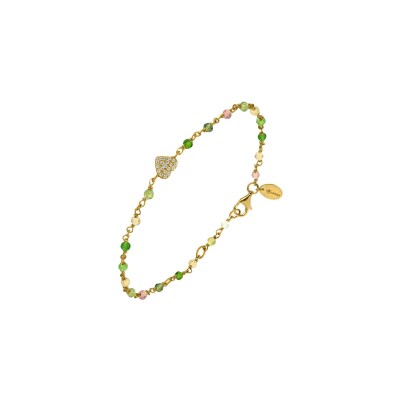 Bracelet Orus Bijoux en argent doré et tourmaline