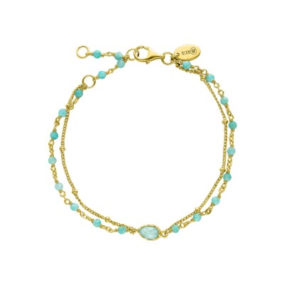 Bracelet Orus Bijoux en argent doré et amazonite