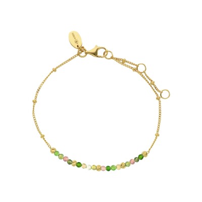 Bracelet Orus Bijoux en argent doré et tourmaline
