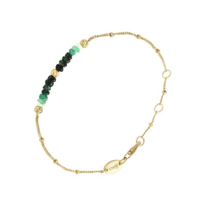 Bracelet Orus Bijoux en argent doré et emeraude