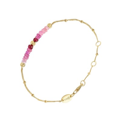 Bracelet Orus Bijoux en argent doré et rubis
