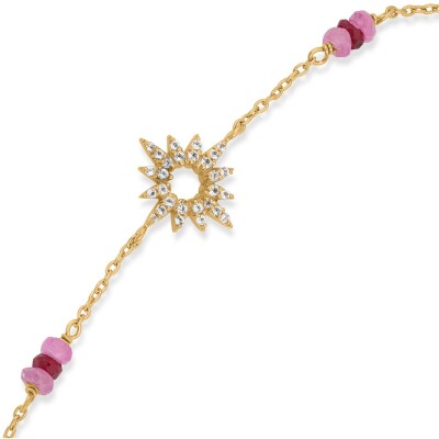 Bracelet Orus Bijoux en argent doré et rubis
