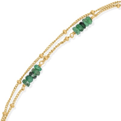 Bracelet Orus Bijoux en argent doré et emeraude