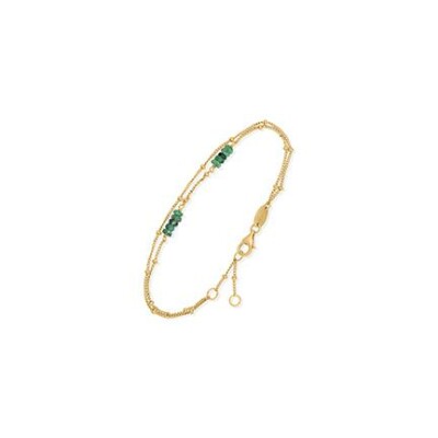 Bracelet Orus Bijoux en argent doré et emeraude