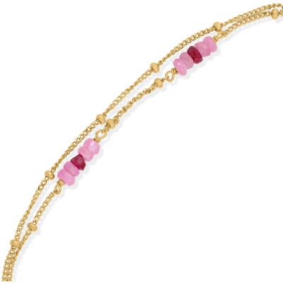 Bracelet Orus Bijoux en argent doré et rubis