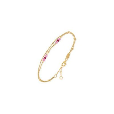 Bracelet Orus Bijoux en argent doré et rubis