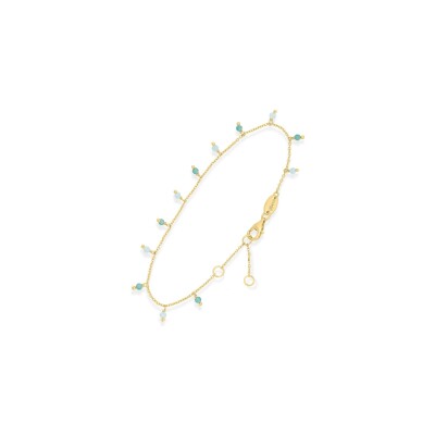 Bracelet Orus Bijoux en argent doré, amazonite et onyx vert