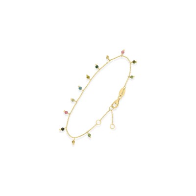 Bracelet Orus Bijoux en argent doré et tourmaline