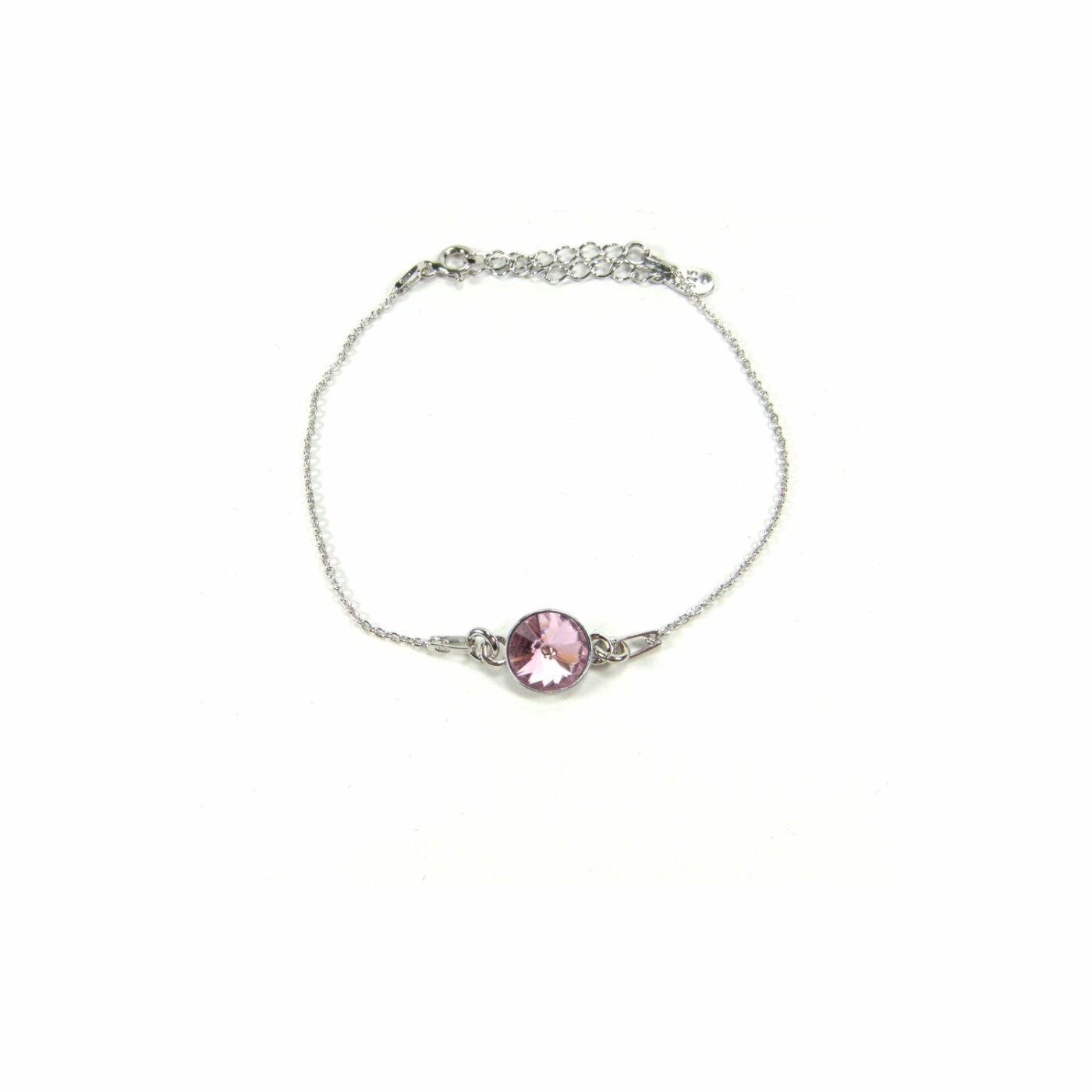 Bracelet Indicolite Emily en argent et cristal rose