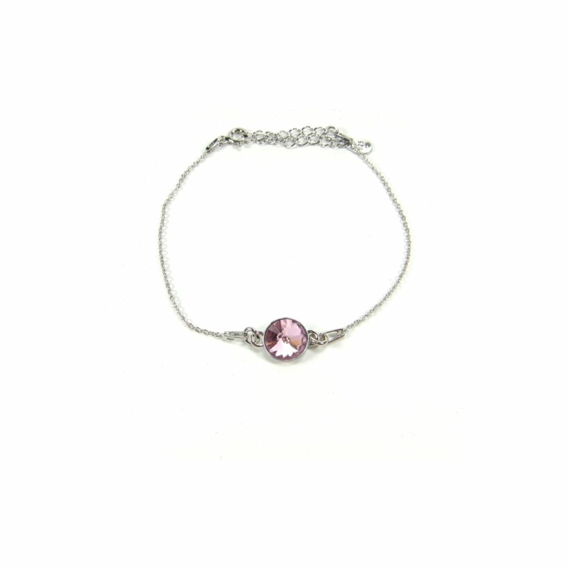 Bracelet Indicolite Emily en argent et cristal rose