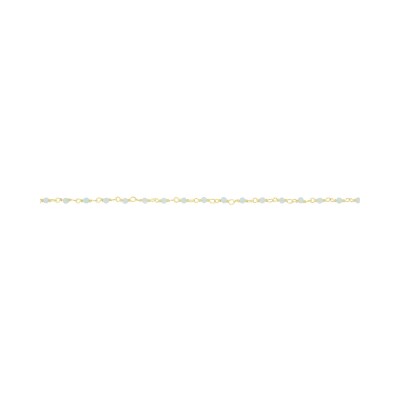 Bracelet Une A Une Inde en laiton doré et amazonite