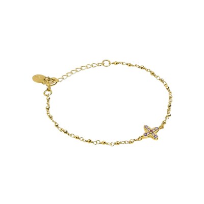 Bracelet Une A Une Inde en laiton doré et pyrite