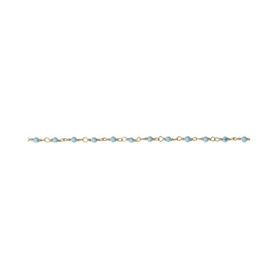 Bracelet Une A Une Inde en laiton doré et agate