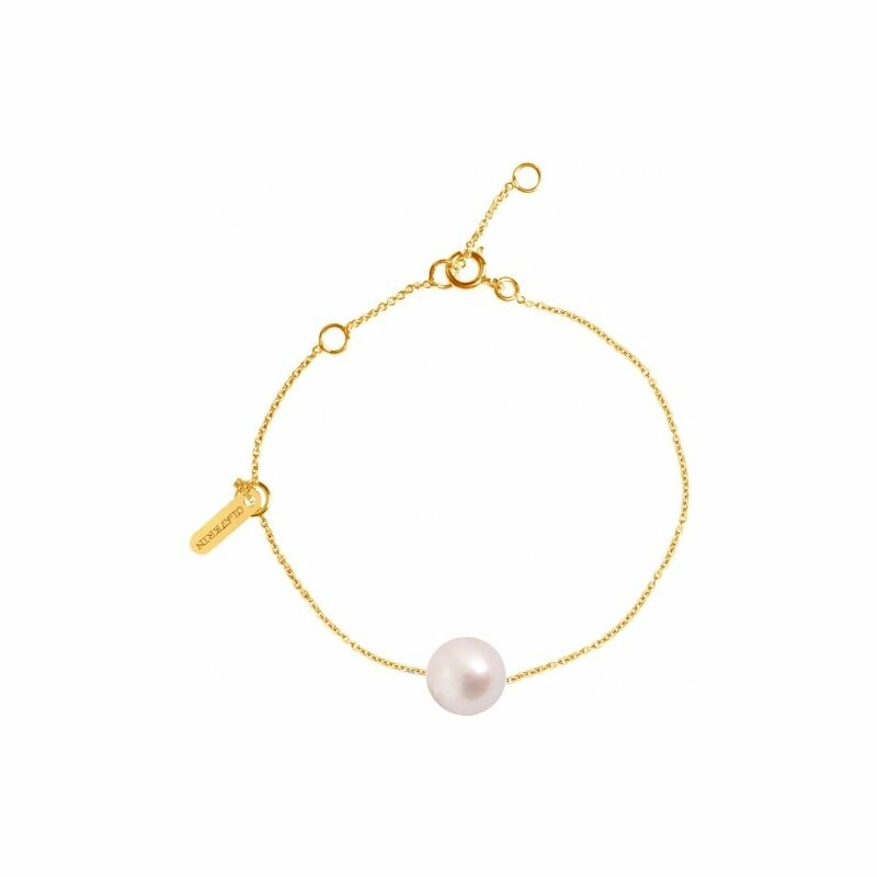 Bracelet Claverin Simply Pearly en or jaune et perle blanche