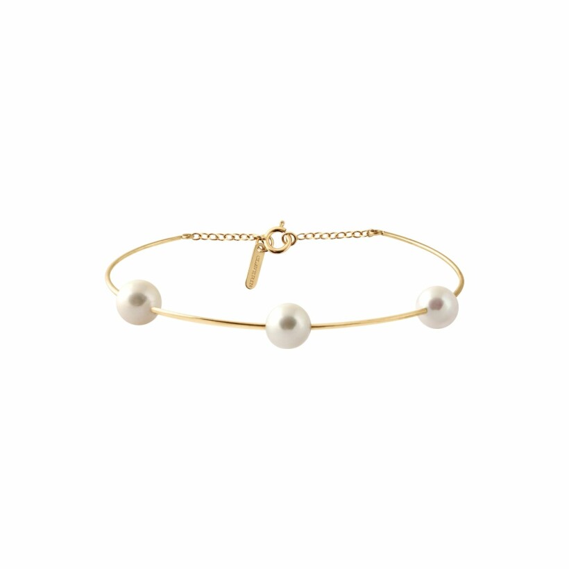 Bracelet Claverin Bold Success en or jaune et perles