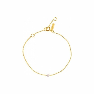 Bracelet Claverin Mini Simply Mini en or jaune et perle blanche