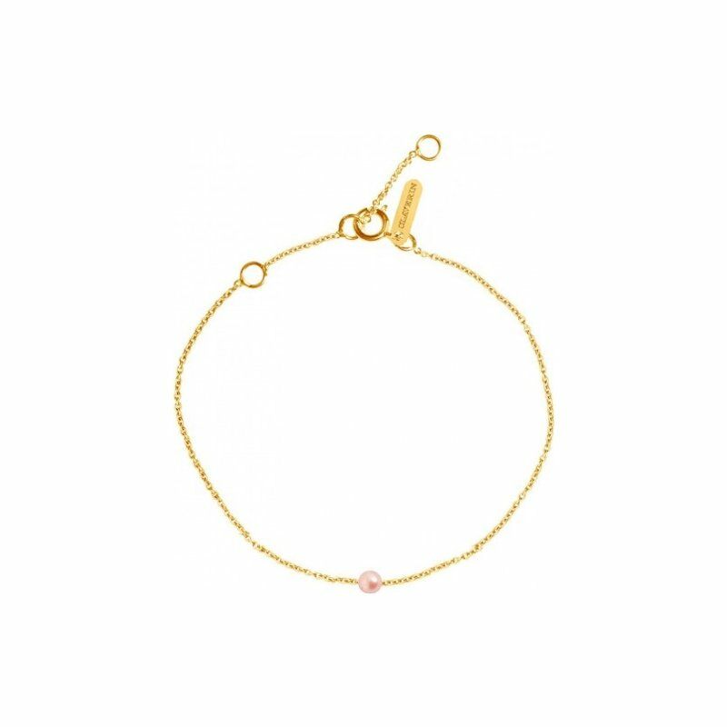 Bracelet Claverin Mini Simply Mini en or jaune et perle rose