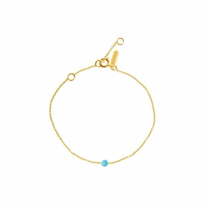 Bracelet Claverin Mini Simply Mini en or jaune et perle turquoise
