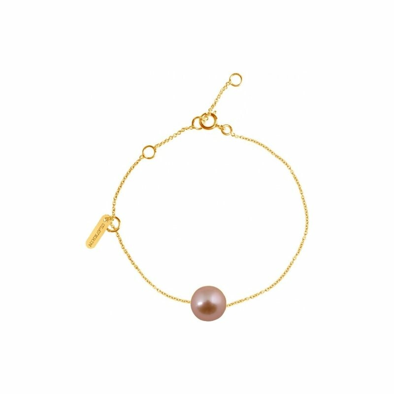 Bracelet Claverin Simply Pearly en or jaune et perle rose