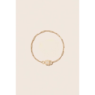 Bracelet chaîne Pascale Monvoisin Louise en or jaune 9 carats et diamant