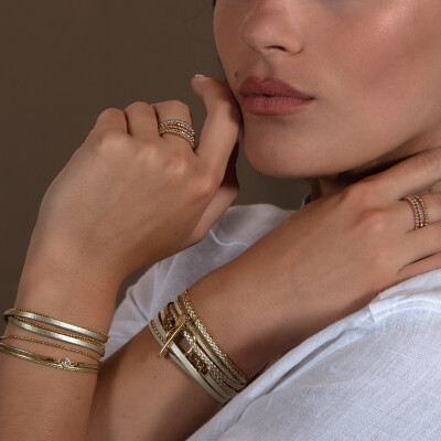 Bracelet Annah Cruz Moon Champagne en plaqué or