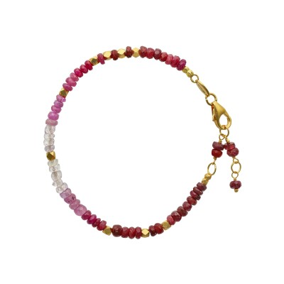 Bracelet Orus Bijoux en argent doré et rubis