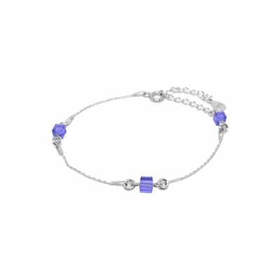 Bracelet Indicolite Nina en argent rhodié et cristaux violets