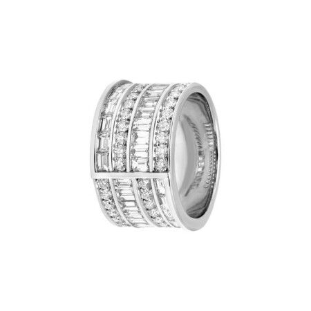 Bague Bronx grand modèle en or blanc et diamants