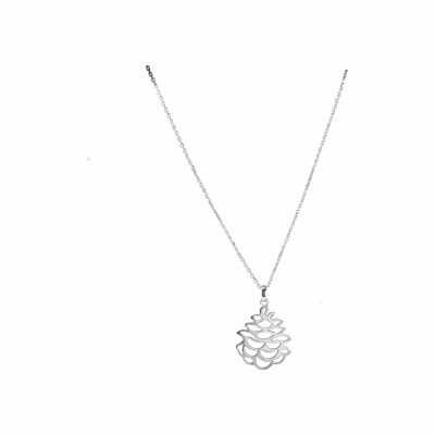 Pendentif R-Forever Pomme de pin en or blanc, grand modèle