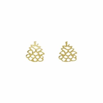 Boucles d'oreilles R-Forever Pomme de Pin or jaune