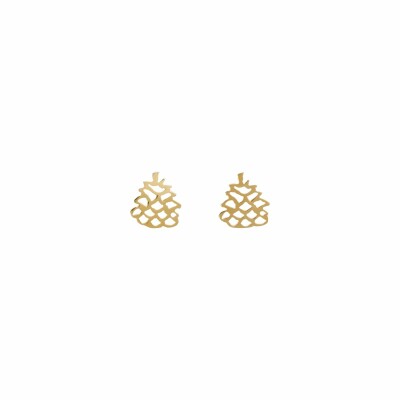 Boucles d'oreilles R-Forever Pomme de pin en or rose