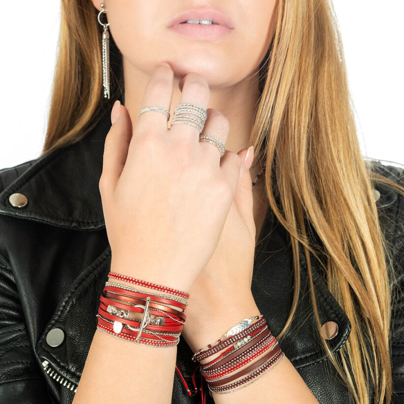 Bracelet Annah Cruz Allure Mini cuir Véronèse en argent